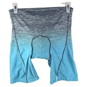Womens Beroy Cycling Shorts Padded Athletic Mountain Bike Blue Stretch Logo 2XL